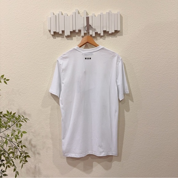 MSGM Mens White Beach Print Cotton Short Sleeve Tshirt Top Size XS NWT - Picture 9 of 9